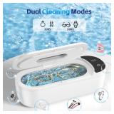 Ultrasonic Jewelry Cleaner, 48KHz Ultrasonic Cleaner Machine with Digital Timer, Dual Cleaning Modes, 304 Stainless Steel Tank for Jewelry, Eyeglasses, Rings, Retainers, Dentures