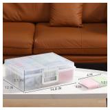novelinks Transparent 4" x 6" Photo Cases and Clear Craft Keeper with Handle, 16 Inner Photo Organizers & Photo Storage Box, Plastic Photo Storage Containers (Clear)