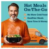 TRAVELISIMO Electric Lunch Box for Adults 100W Heated Lunch Box For Men 1.5L Stainless Steel Portable Food Warmer, 12/24/110V Electric Food Warmers for Travel & Work Loncheras Para Hombres de Trabajo