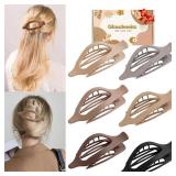 Flat Claw Clips for Women 5pk French Concord Flat Hair Clip, Matte Curved Hair Claws Clip for Thin Thick Hair, Lay Down Claws Clips, Durable Strong Hold Hair Clip, Valentine