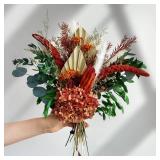 Natural Dried Flower Bouquet - Boho Pampas Grass & Eucalyptus Decor, Preserved Plants Bundle for Vases, Rustic Floral Arrangements for Home Wedding Table Centerpiece Decorations