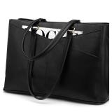 LOVEVOOK Laptop Tote Bag for Women 15.6 Inch Waterproof Leather Computer Bags Business Office Work Briefcase Black