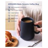 ARRADEN Coffee Mug, Matte Ceramic Coffee Cup, Both Hot & Cold Beverage Tea Cup for Office & Home, Suitable for Dishwasher & Microwave & Oven, 16.5 oz (Royal Blue)
