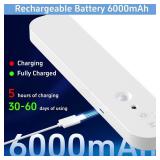 WhitePoplar Rechargeable Motion Sensor Closet Light with Remote - Motion Sensor Ceiling Light, 400LM Magnetic Wireless Battery Operated Lights for Shower Pantry Stairs Hallway Laundry Porch -2Pack