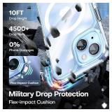 TAURI 2 in 1 Magnetic for iPhone 14 Case Clear, [Compatible with MagSafe] with Screen Protectors, Military-Grade Drop Protection Shockproof Slim 14 Cover 6.1 Inch