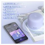Bobtot Portable Bluetooth Speakers with Strap Easy to Carry, Wireless IPX5 Waterproof Mini Speaker with Loud Stereo Sound, 20 Hours Playtime, Rechargeable Battery, Built-in Microphone, Purple