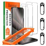 IMBZBK [Auto-Dust Removal] 3 Pack Screen Protector for Google Pixel 10 Pro [Phone Case Friendly], 3 Tempered Glass Camera Lens Protector Accessories, Military Grade Shatterproof