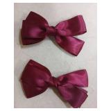 DEEKA Burgundy Bow Headband & 2 Pcs Satin 4 Inch Hair Bows Set Uniform Hair Accessories Hair Band for Little Toddler School Girls -Burgundy