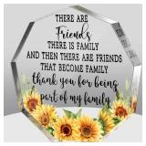 Chunful Friendship Gift for Women Girls Going Away Best Friend Birthday Gifts Friend Acrylic Plaque for Coworker Retirement Christmas Keepsake Decor(Nonagon)
