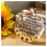 Chunful Friendship Gift for Women Girls Going Away Best Friend Birthday Gifts Friend Acrylic Plaque for Coworker Retirement Christmas Keepsake Decor(Nonagon)