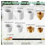 Hohean Winterize Sprinkler Blowout Adapter Kit with Shut Off Valve, 12" Hose RV Winterize Kit with Air Compressor Quick Connect for Irrigation System & RV, Includes 1/4" to 1" NPT MNPT & FNPT Thread