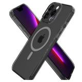 oakxco for iPhone 13 Pro Case Clear Magnetic, [Compatible with Magsafe] Ultra Slim Thin Transparent Silicone Mag Safe Phone Case, Non-Yellowing Plastic Soft TPU Shockproof Bumper, Black