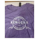 Kenosha WI Vintage Crossed Fishing Rods T-Shirt Purple Small