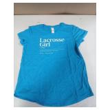 Funny Lacrosse Quote Definition T-Shirt Girls Large Blue