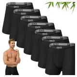 EKQ Mens Underwear Breathable Boxer Briefs 5 Pack Bamboo Rayon Boxers for Men Soft Stretchy Men
