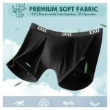 EKQ Mens Underwear Breathable Boxer Briefs 5 Pack Bamboo Rayon Boxers for Men Soft Stretchy Men