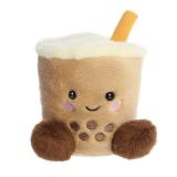 Aurora Adorable Palm Pals Milky Tea Boba Stuffed Animal - Fun Collectible Plush for Kids and Adult Collectors - Perfect for Decorating Rooms and Birthday Gifts - Brown 4 Inches