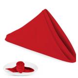 PLOYMONO Red Heavy Duty Cloth Napkins - 17 x 17 Inch Solid Washable Polyester Dinner Napkins - Set of 8 Napkins with Hemmed Edges - Great for Weddings, Parties, Banquets Dinner & More