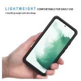 Lanhiem for Samsung Galaxy S22+ Plus Case, IP68 Waterproof Dustproof Case with Built-in Screen Protector, Heavy Duty Full Body Protective Phone Case for Samsung S22 Plus 5G, Black/Clear