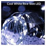 Blingstar USB Powered Fairy Lights, 2 Pack 33Ft 100 LED, Flexible Silver Wire, Mini String Lights for Christmas Tree/Bedroom/Camping/Dorm Indoor Decoration, Cool White