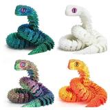 uyrzwek 4 Pcs 12in 3D Printed Snake Toys, 3D Printed Animals, Flexible 3D Printed Snake Stuff, Decorative for Boys Kids Home Decor Christmas Fidget Toys Gifts Halloween Decorations