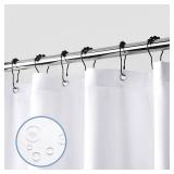 downluxe Waterproof Fabric Shower Curtain Liner, Soft Cloth Shower Liner with 3 Magnets, Machine Washable & Hotel Quality Bathroom Curtain, 72" W x 84" L, White