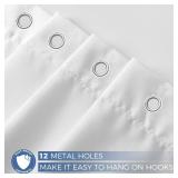 downluxe Waterproof Fabric Shower Curtain Liner, Soft Cloth Shower Liner with 3 Magnets, Machine Washable & Hotel Quality Bathroom Curtain, 72" W x 84" L, White