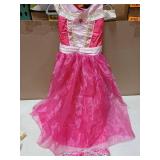 GJDAMFD Little Girls Elegant Pink Princess Dress up Clothes Halloween Birthday Party Costumes Kids Girls Dresses 6-7 Years