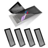 4P Magnetic Floor Vent Covers 4 x 10 Inch Air Vent Screen Cover Magnetic Floor Register Vent Covers Magnetic PVC Vent Mesh for Home Wall Ceiling Floor Catches Debris