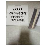 Chef Was Cute Would Eat Here Again - Trendy Kitchen Art, Funny Quotes Wall Art, Guest Check Print, Quirky Home Decor, Framed Kitchen Wall Decor