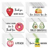Woanger 210 Pcs Funny Thank You Cards Bulk Small Thank You Notes Pun 2 x 3.5 Inch Employee Appreciation Card Greeting Note Cards For Christmas Gifts Business Coworker Friends Recognition (Fruit)