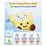 Joyleop for Airpods 4 Case - Cute for Women Girl Girly Kids Kawaii Anime Unique 3D Cartoon Yellow Star Design Soft Silicone Protective Case for Airpods 4th Gerneration 2024 Cover with Keychian