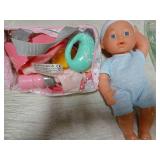 deAO Baby Doll Set with 13 inch Doll,Kids Play Toys,13" Baby Doll Set with 18 PCS Baby Doll Accessories with 2 Sets Doll Clothes Missing Stroller