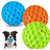 havit Indestructible Squeaky Dog Balls for Aggressive Chewers, Interactive Dog Toys to Keep Them Busy, Rubber Dog Chew Toy for Large Medium Breeds, Outdoor Waterproof (3 Colors)