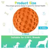 havit Indestructible Squeaky Dog Balls for Aggressive Chewers, Interactive Dog Toys to Keep Them Busy, Rubber Dog Chew Toy for Large Medium Breeds, Outdoor Waterproof (3 Colors)