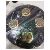 LGENHOOM Cotton Knitted Ottoman Round Vanity Stool Modern Footstool Ottoman Footrest with Non-Skid Wood Legs for Living Room Bedroom Black Missing Legs