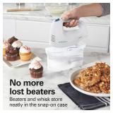 Hamilton Beach 6-Speed Electric Hand Mixer with Whisk, Traditional Beaters, Snap-On Storage Case, 250 Watts, White Tested Powers On