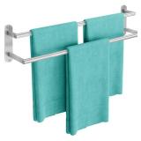 Towel Rack for Bathroom, Double Towel Bar 24Inch, Stainless Steel Bathroom Towel Holder, Double Towel Hanger Wall Mounted Towel Rod, Bathroom Towel Rack(Brushed Nickel)