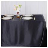 ShinyBeauty 2 Packs Satin Tablecloth 60"X102" Black Table Cloths Rectangle 6 FT Table Outdoor Tablecloths Oblong Tables Cloth Black Tablecloth Smooth Fabric Overlay for Halloween