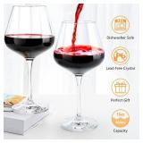 Swanfort Crystal Red Wine Glasses Set of 4 16 oz Elegant Long Stem Wine Glasses in Gift Box, Premium Glassware for Wedding, Anniversary, Birthday Gifts