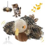 Gigwi Flapping Bird Cat Toy, Hangable Flying Bird Cat Toys for Indoor Cats, Interactive Motion Activated Chirping Cat Toy, Automatic Beating Wings with Catnip
