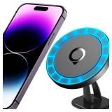 Quarble Compatible with Mag Safe Car Mount Dashboard Magnetic 360° Adjustable Phone Holder Soft Rubber Front Compatible with iPhone 16/15/ 14/13/ 12/ Pro/Pro Max No Metal Plate Needed Since 2021