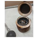 Wood Whiskey Barrel Holding Whiskey Glass And Ball