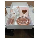 Rose Gold Party Supply Set with Crown Cups