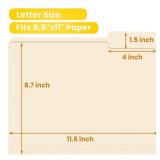 SUNEE File Folders, 18 Pack Manilla Folders 8.5 x 11, 1/3 Cut Tab for Easy Labeling and Organization, Durable Standard Paper for Home, Office, School Filing