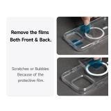 oakxco for iPhone 14 Case Clear Magnetic Compatible with Magsafe, Cute Thin Slim Transparent Non-Yellowing TPU Bumper, Shockproof Hard Shell & Soft Silicone Mag Safe Phone Case for Women, Beige Grey