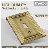 Dyekou Metal Wall Plate for Electrical Outlets, Decorative Antique Brass Switch Plates Outlet Cover, Light Switch Cover Plate, 1-Gang Wall Plates (Single Toggle, 6 Pack)