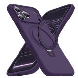 SKYLMW Compatible with iPhone 17 Pro Max Case with Magnetic Invisible Stand Compatible with Mag-Safe Military Drop Tested Shockproof Silicone iPhone 17 Pro Max Phone Cases for Women Men 6.9" Purple