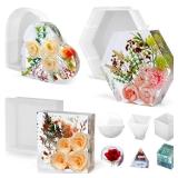YOILES 3PCS Resin Molds Silicone,Epoxy Resin Casting Craft Mold for Flower Preservation Bookends DIY Art (3)