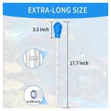 17.7in 1 Pieces Long Pipette for Fish Tank Coral Food Feeder Long Syringe Reef Coral Food Spot Feeder Tube for Reef Aquatic Plant Spider Snake Lizard for Axolotl Tank Accessories